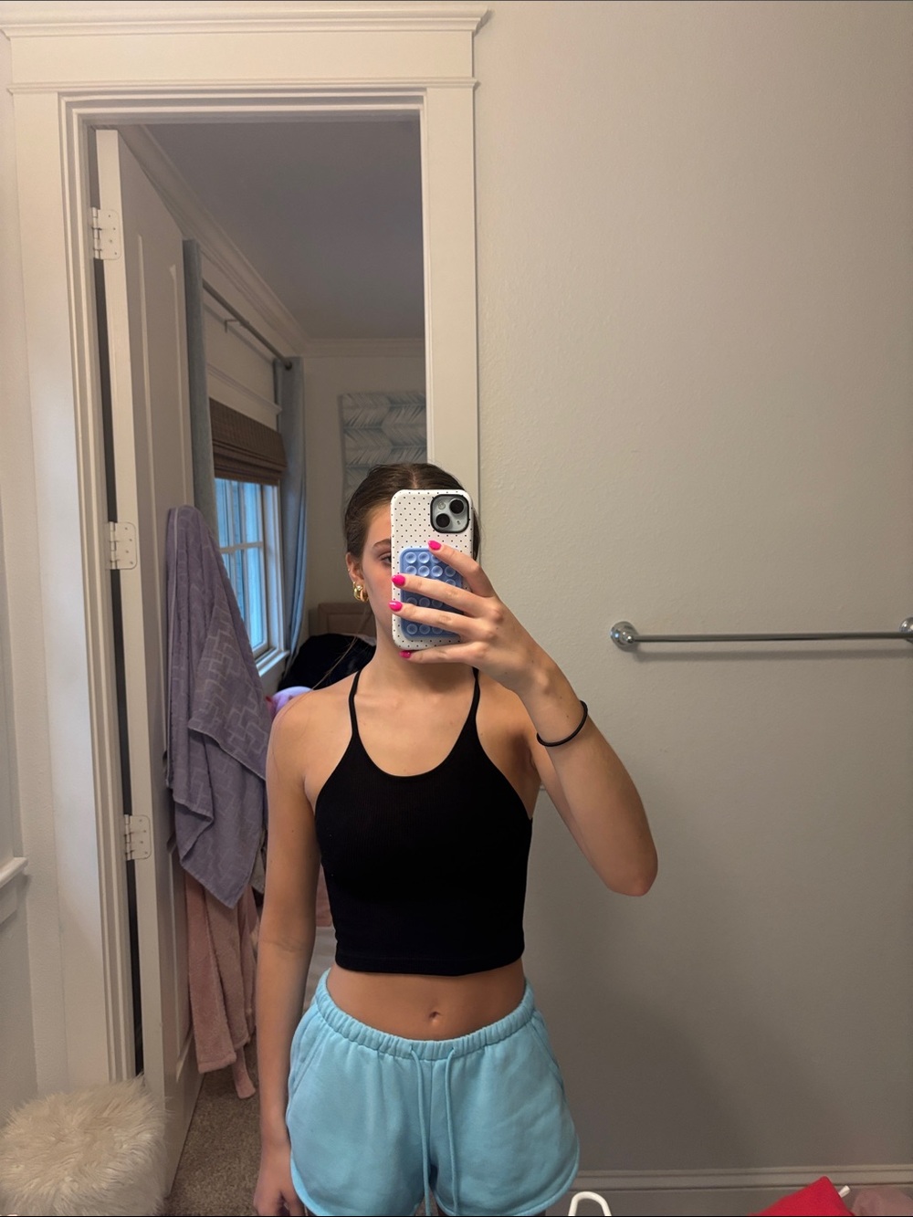 Free People Black Cropped Tank Top